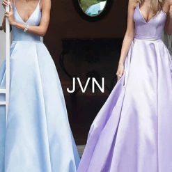 JVN By Jovani Jovani JVN66673 Satin Ball Gown Prom Dress Pleated Skirt V Neck Spaghetti Straps Ballgown Dresses 28 JVN By Jovani Jovani JVN66673 Satin Ball Gown Prom Dress Pleated Skirt V Neck Spaghetti Straps Ballgown Dresses