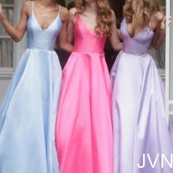 JVN By Jovani Jovani JVN66673 Lace Up Open Back Prom Dress Ball Gown A Line Evening Gown Ballgown Dresses