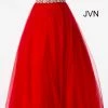 In Stock Ballgown Dresses Jovani JVN66687 Size 0 Red Prom Dress Pageant Gown Straight Lapel Neck Ballgown