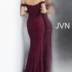 In Stock Jovani JVN 66695 Navy Size 4 Lace Pearls Embellished Prom Dress Pageant Gown