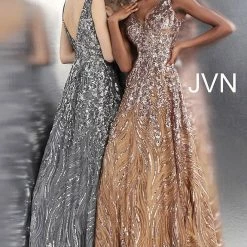 Discontinued Jovani JVN66727 Sequin Embellished Prom Dress V Neck Evening Gown Ballgown Dresses