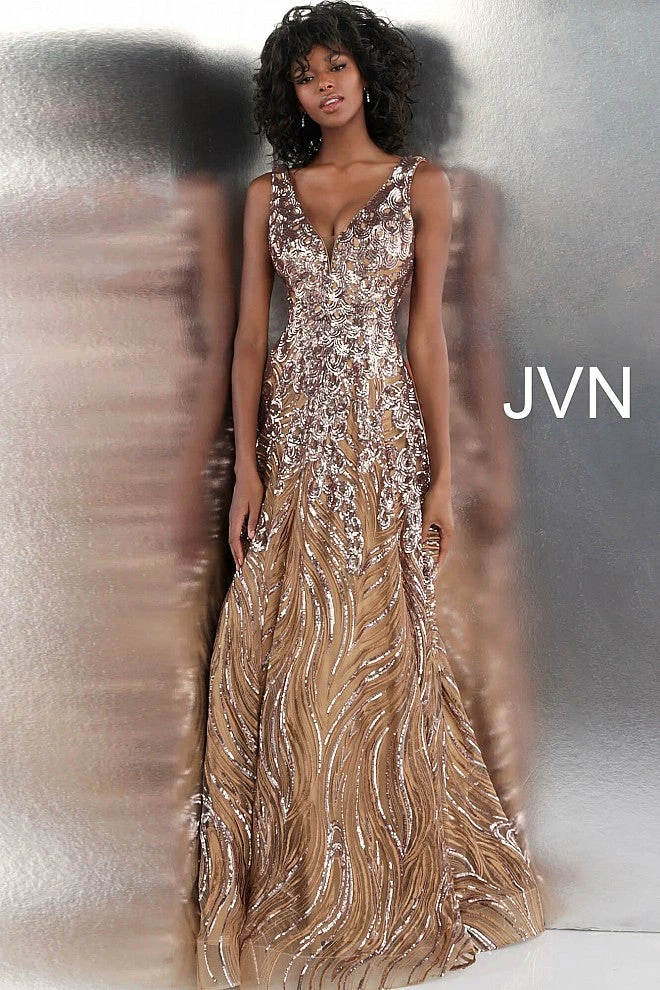 Discontinued Jovani JVN66727 Sequin Embellished Prom Dress V Neck Evening Gown Ballgown Dresses 3 Discontinued Jovani JVN66727 Sequin Embellished Prom Dress V Neck Evening Gown Ballgown Dresses