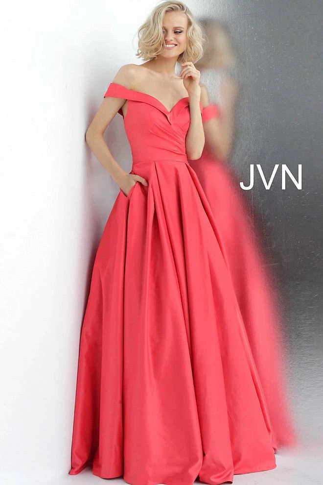 Discontinued JVN By Jovani 66894 Off The Shoulder Prom Dress Ball Gown 3 Discontinued JVN By Jovani 66894 Off The Shoulder Prom Dress Ball Gown