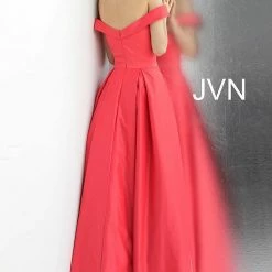 Discontinued JVN By Jovani 66894 Off The Shoulder Prom Dress Ball Gown