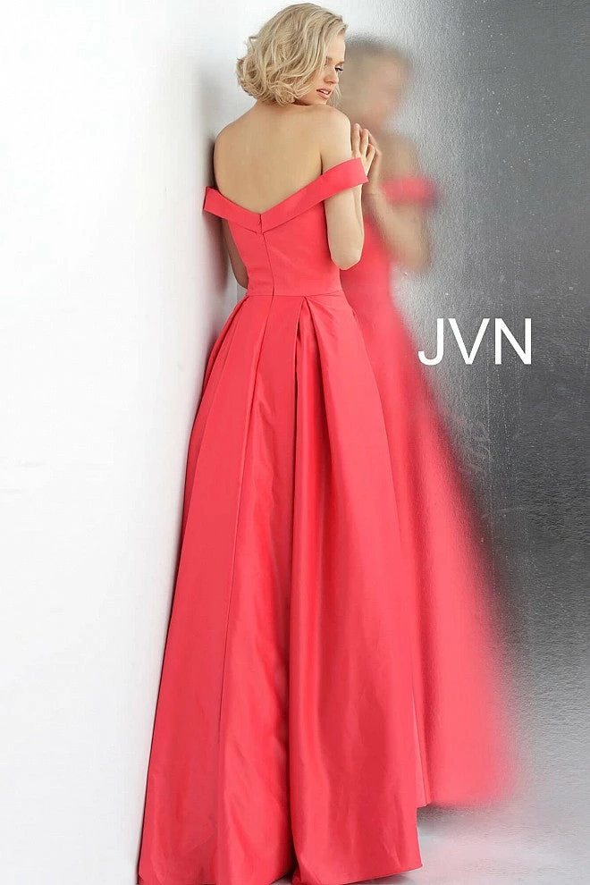 Discontinued JVN By Jovani 66894 Off The Shoulder Prom Dress Ball Gown 4 Discontinued JVN By Jovani 66894 Off The Shoulder Prom Dress Ball Gown