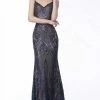 In Stock Long Sleeve Dresses Jovani JVN66960 Fitted Size 6 Long Sequin Lace Fitted Prom Dress Gown Evening