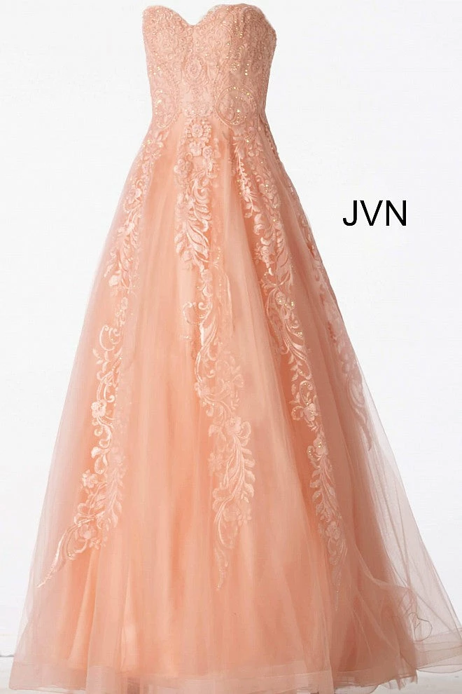 JVN By Jovani Jovani JVN66970 Long Lace Embellished Ball Gown Prom Dress Tulle Sweetheart Ballgown Dresses 13 JVN By Jovani Jovani JVN66970 Long Lace Embellished Ball Gown Prom Dress Tulle Sweetheart Ballgown Dresses