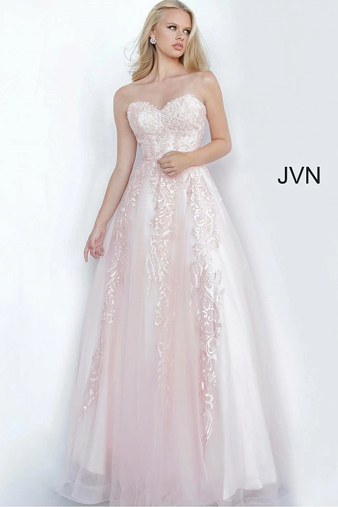 JVN By Jovani Jovani JVN66970 Long Lace Embellished Ball Gown Prom Dress Tulle Sweetheart Ballgown Dresses 4 JVN By Jovani Jovani JVN66970 Long Lace Embellished Ball Gown Prom Dress Tulle Sweetheart Ballgown Dresses