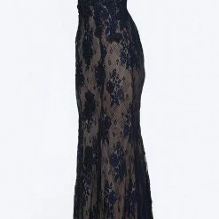 JVN By Jovani Jovani JVN66971 Long Plunging Neckline Lace Prom Dress Evening Gown Prom