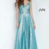 In Stock Long Sleeve Dresses Jovani JVN67050 Size 8 Long A Line Shimmer Prom Dress Blue V Neck 2 In Stock Long Sleeve Dresses Jovani JVN67050 Size 8 Long A Line Shimmer Prom Dress Blue V Neck