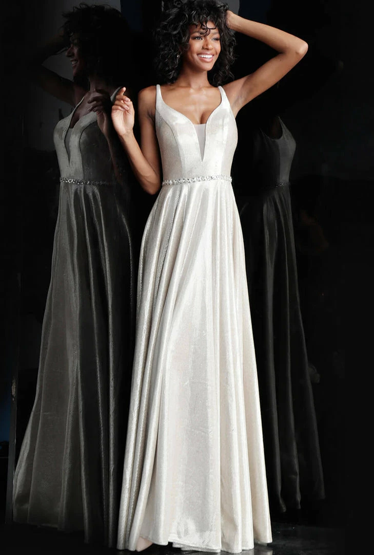 In Stock Long Sleeve Dresses Jovani JVN67050 Size 8 Long A Line Shimmer Prom Dress Blue V Neck 8 In Stock Long Sleeve Dresses Jovani JVN67050 Size 8 Long A Line Shimmer Prom Dress Blue V Neck