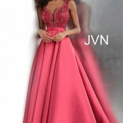 Discontinued Jovani JVN67198 Long A Line Ballgown Prom Dress Pockets Formal Evening Gown