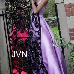 Discontinued Jovani JVN67198 Long A Line Ballgown Prom Dress Pockets Formal Evening Gown