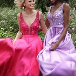 Discontinued Jovani JVN67198 Long A Line Ballgown Prom Dress Pockets Formal Evening Gown