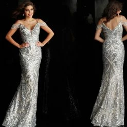 JVN By Jovani Sequin Dresses Jovani JVN67256 Fitted Sequin Off The Shoulder Prom Dress Pageant Gown 10 JVN By Jovani Sequin Dresses Jovani JVN67256 Fitted Sequin Off The Shoulder Prom Dress Pageant Gown