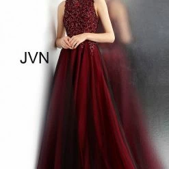 In Stock Jovani JVN67782 Size 0 Wine Black Prom Dress Pageant Ball Gown Formal Dress