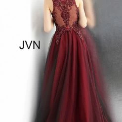 In Stock Jovani JVN67782 Size 0 Wine Black Prom Dress Pageant Ball Gown Formal Dress