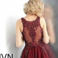 In Stock Jovani JVN67782 Size 0 Wine Black Prom Dress Pageant Ball Gown Formal Dress