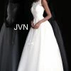 Discontinued Jovani JVN68132 Sheer Embellished Back Prom Dress Ball Gown Wedding Dress