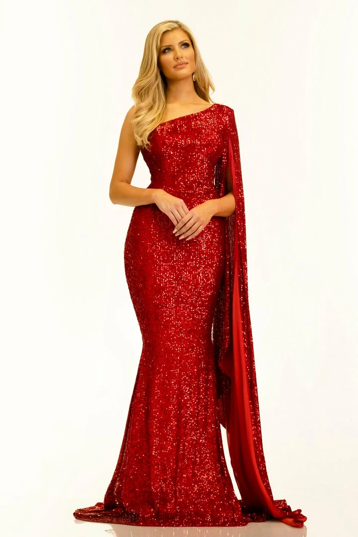 Sequin Dresses Johnathan Kayne 2190 Long Sequin Mermaid Prom Dress One Bell Sleeve Cape Gown 3 Sequin Dresses Johnathan Kayne 2190 Long Sequin Mermaid Prom Dress One Bell Sleeve Cape Gown