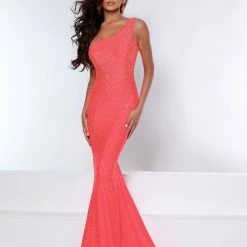 Johnathan Kayne 2318 Prom Dress One Shoulder Embellished Long Train Pageant Dress