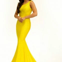 Johnathan Kayne 2318 Prom Dress One Shoulder Embellished Long Train Pageant Dress