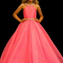 In Stock Ballgown Dresses Sugar Kayne C114 Size 12 ROYAL Girls A Line Organza Pageant Dress Ballgown Pastel Gown High Neck