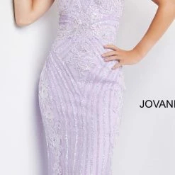 In Stock Jovani 05752 Size 0 Long Embellished Prom Dress Pageant Gown V Neckline Lace Spaghetti Straps