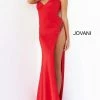 Jovani 07138 Prom Dress Strapless V Neckline Embellished High Side Slit Evening Gown