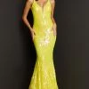 Jovani 3263 Mermaid Demask Sequin Prom Dress Pageant Gown V Back V Neck