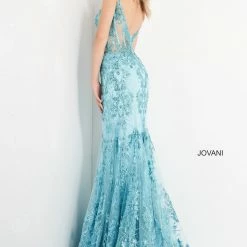Jovani 3675 Prom Dress Sheer Corset Shimmer Mermaid Pageant Gown