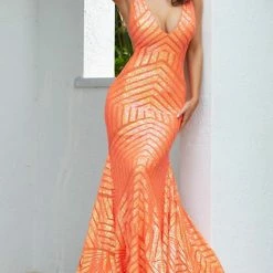 In Stock Mermaid Dresses Jovani 59762 Size 16 Neon Orange Sequin Mermaid Prom Dress Long Fitted Mermaid Pageant Gown 51 In Stock Mermaid Dresses Jovani 59762 Size 16 Neon Orange Sequin Mermaid Prom Dress Long Fitted Mermaid Pageant Gown