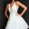 Jovani 63987 Floral Appliqués Homecoming Dress Prom Dress Tulle Floral Cocktail Gown