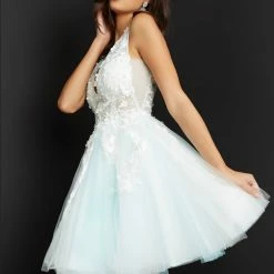 Jovani 63987 Floral Appliqués Homecoming Dress Prom Dress Tulle Floral Cocktail Gown 17 Jovani 63987 Floral Appliqués Homecoming Dress Prom Dress Tulle Floral Cocktail Gown