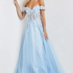 In Stock Jovani JVN08295 Size 0 Lilac Prom Dress Off The Shoulder Lace Sheer Corset A Line Ball Gown 11 In Stock Jovani JVN08295 Size 0 Lilac Prom Dress Off The Shoulder Lace Sheer Corset A Line Ball Gown