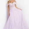 JVN By Jovani Corset Dresses Jovani JVN08295 Prom Dress Off The Shoulder 3D Lace Corset A Line Flowy Glitter Tulle