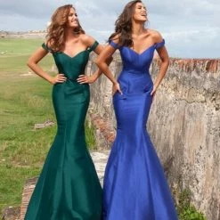 JVN By Jovani Mermaid Dresses Jovani JVN3245 Mermaid Prom Dress Off The Shoulder Evening Gown Mikado