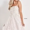 Jovani Kids K68026 Fit & Flare Short Gown Floral Kids Formal Party Dress White Pink Short Prom Dresses