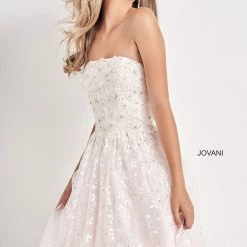 Jovani Kids K68026 Fit & Flare Short Gown Floral Kids Formal Party Dress White Pink Short Prom Dresses 7 Jovani Kids K68026 Fit & Flare Short Gown Floral Kids Formal Party Dress White Pink Short Prom Dresses