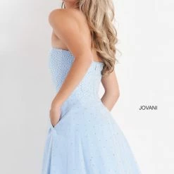 Jovani Kids K68936 Strapless Fit & Flare Beaded Girls Formal Party Dress Crystal Short Prom Dresses 8 Jovani Kids K68936 Strapless Fit & Flare Beaded Girls Formal Party Dress Crystal Short Prom Dresses