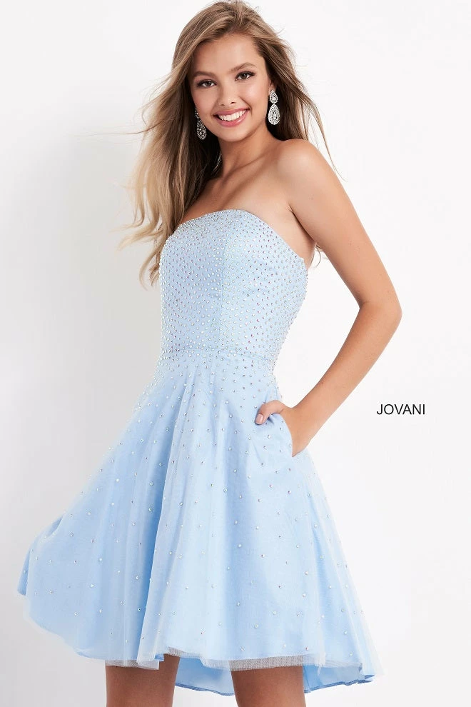 Jovani Kids K68936 Strapless Fit & Flare Beaded Girls Formal Party Dress Crystal Short Prom Dresses 3 Jovani Kids K68936 Strapless Fit & Flare Beaded Girls Formal Party Dress Crystal Short Prom Dresses