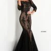 Jovani 3376 Black Lace Mermaid Evening Dress Off The Shoulder