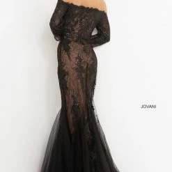 Jovani 3376 Black Lace Mermaid Evening Dress Off The Shoulder 13 Jovani 3376 Black Lace Mermaid Evening Dress Off The Shoulder