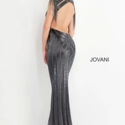 Fringe & Tassels Jovani Nude And Silver Beaded Open Back Dress 40900 9 Fringe & Tassels Jovani Nude And Silver Beaded Open Back Dress 40900