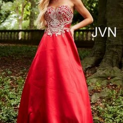 In Stock Ballgown Dresses Jovani JVN 50070 Size 00 Strapless A Line Prom Dress Embroidered Formal Gown