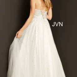 In Stock Jovani JVN65664 Size 4 Strapless Embellished Tulle Ballgown Prom Dress Embellished Corset