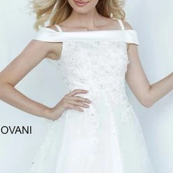 Jovani Kids K00361 Girls Off The Shoulder Short Formal Party Dress Flower Girl Gown Short Prom Dresses