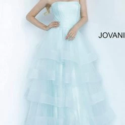 Jovani Kids K02442 Strapless Straight Neck Long Jovani Girls Dress Ruffle Skirt Pageant