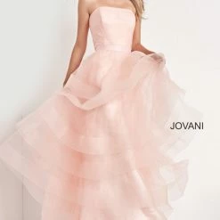 Jovani Kids K02442 Strapless Straight Neck Long Jovani Girls Dress Ruffle Skirt Pageant