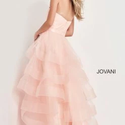 Jovani Kids K02442 Strapless Straight Neck Long Jovani Girls Dress Ruffle Skirt Pageant
